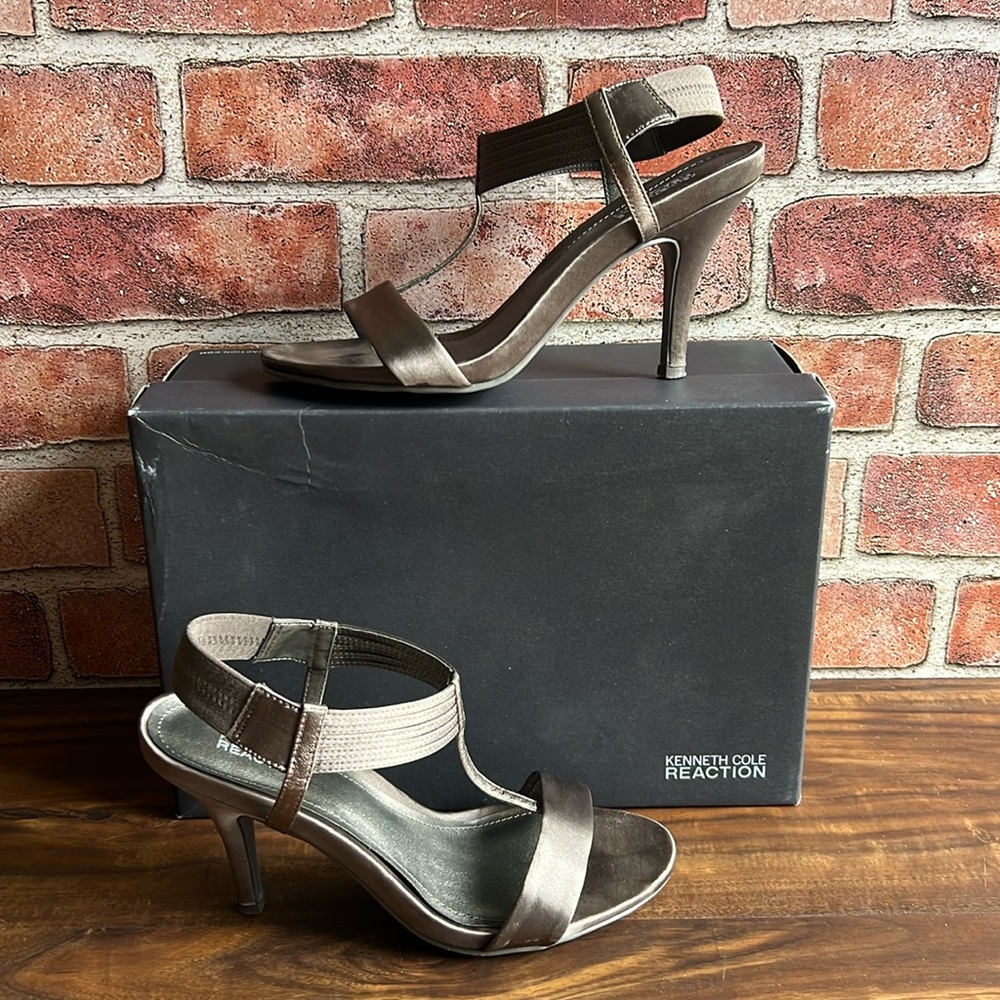 Kenneth Cole Pewter No Way AO heels, size 8 (ask me about matching beaded dress)